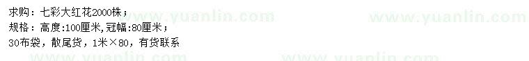 求購(gòu)高100公分七彩大紅花