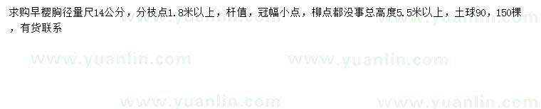 求購胸徑14公分早櫻
