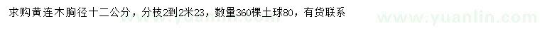 求購(gòu)胸徑12公分黃連木