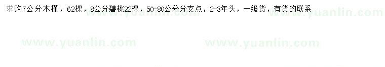 求購7公分木槿、8公分碧桃