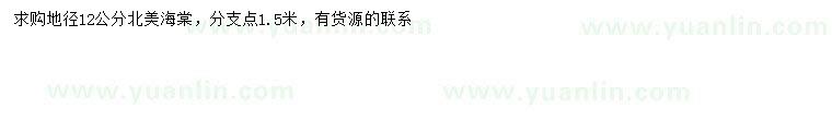 求購地徑12公分北美海棠