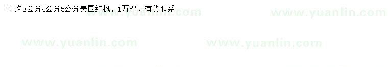 求購3、4、5公分美國紅楓