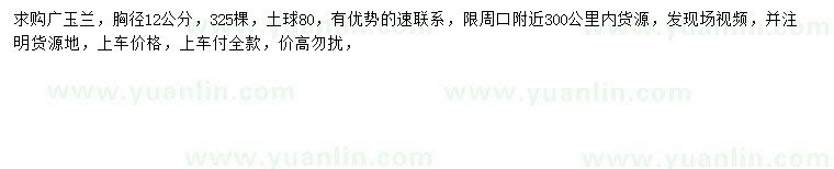 求購胸徑12公分廣玉蘭
