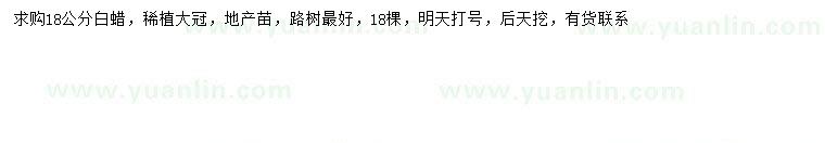 求購18公分白蠟