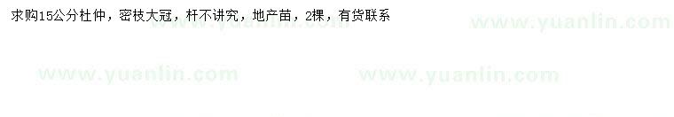 求購15公分杜仲
