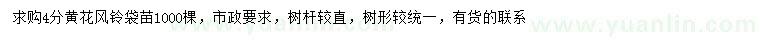 求購(gòu)4公分黃花風(fēng)鈴木
