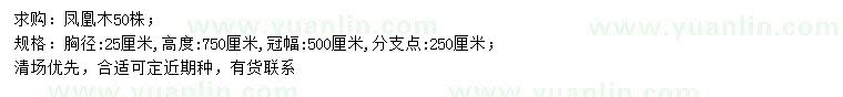 求購胸徑25公分鳳凰木