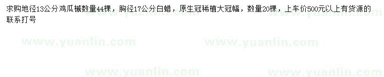 求購(gòu)地徑13公分雞瓜槭、胸徑17公分白蠟