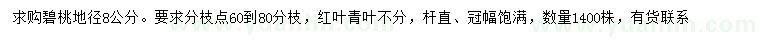 求購地徑8公分碧桃
