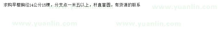 求購(gòu)胸徑14公分早櫻