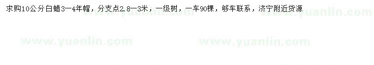 求購10公分白蠟