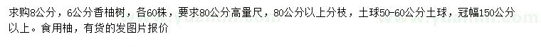 求購6、8公分香柚