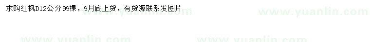 求購地徑12公分紅楓