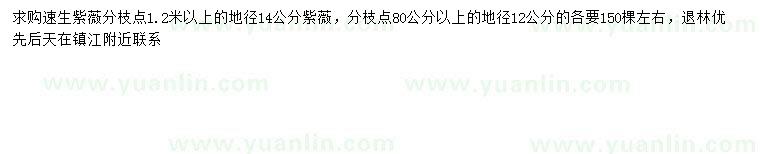 求購地徑12、14公分速生紫薇