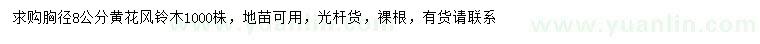 求購(gòu)胸徑8公分黃花風(fēng)鈴木