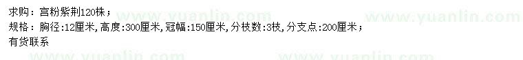 求購(gòu)胸徑12公分宮粉紫荊