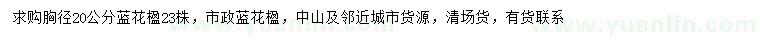 求購胸徑20公分藍(lán)花楹