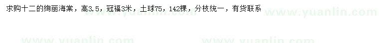 求購(gòu)12公分絢麗海棠