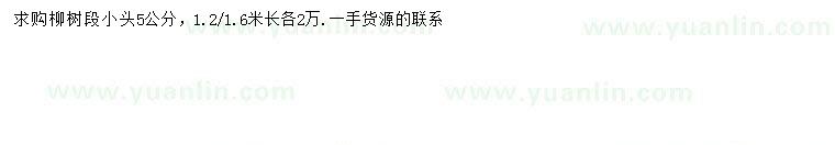 求購5公分柳樹