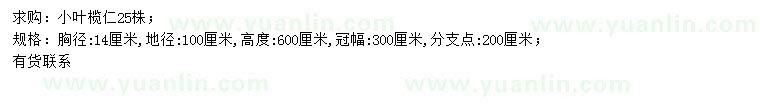 求購胸徑14公分小葉欖仁