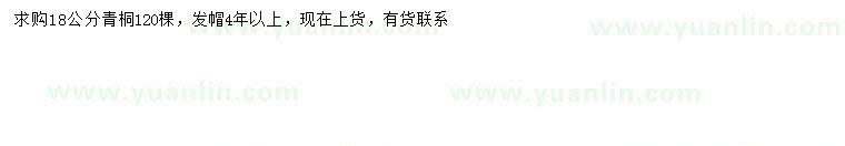 求購(gòu)18公分青桐