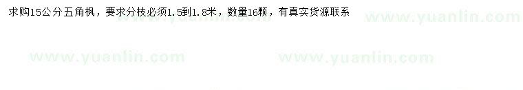 求購15公分五角楓
