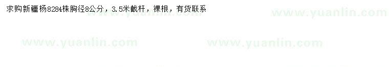 求購胸徑8公分新疆楊