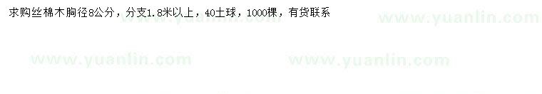 求購胸徑8公分絲棉木