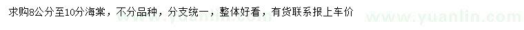 求購(gòu)8-10公分海棠