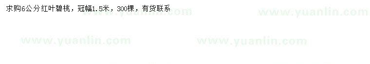 求購(gòu)6公分紅葉碧桃