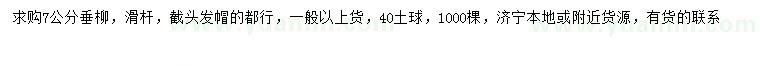 求購7公分垂柳