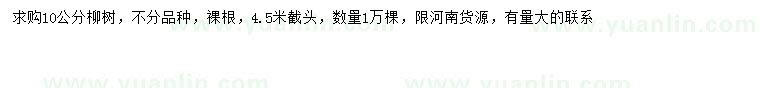 求購10公分柳樹