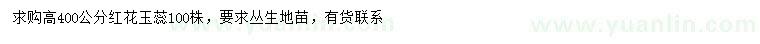 求購高400公分叢生紅花玉蕊
