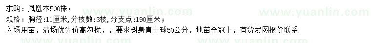 求購胸徑11公分鳳凰木