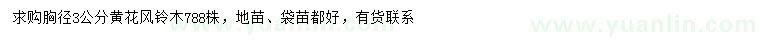求購胸徑3公分黃花風(fēng)鈴木