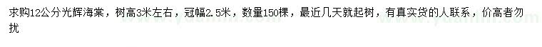 求購12公分光輝海棠
