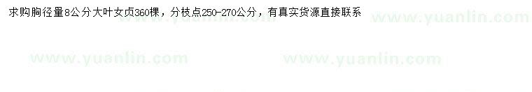求購胸徑8公分大葉女貞