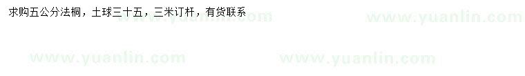 求購5公分法桐