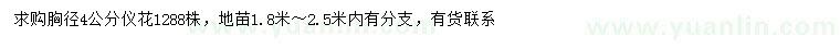 求購胸徑4公分儀花