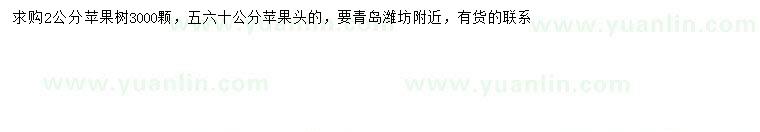 求購2公分蘋果樹