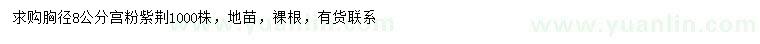 求購(gòu)胸徑8公分宮粉紫荊