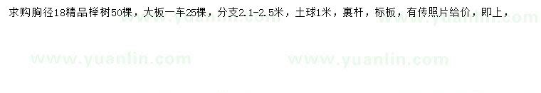 求購胸徑18公分櫸樹
