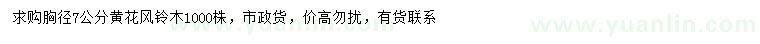 求購胸徑7公分黃花風鈴木