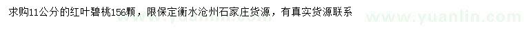 求購(gòu)11公分紅葉碧桃