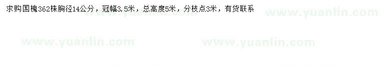 求購胸徑14公分國槐