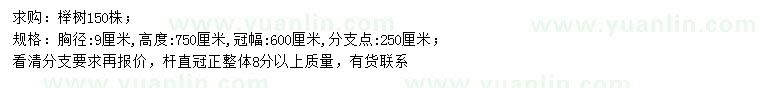 求購胸徑9公分櫸樹