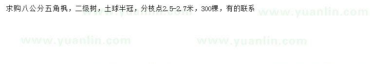 求購(gòu)8公分五角楓