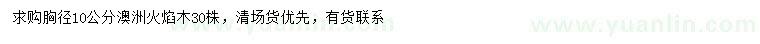 求購胸徑10公分澳洲火焰木