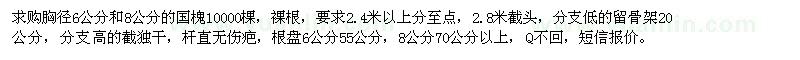 求购胸径6公分和8公分的国槐10000棵