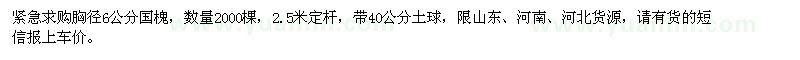 求购胸径6公分国槐2000棵